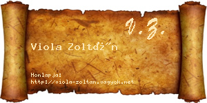 Viola Zoltán névjegykártya